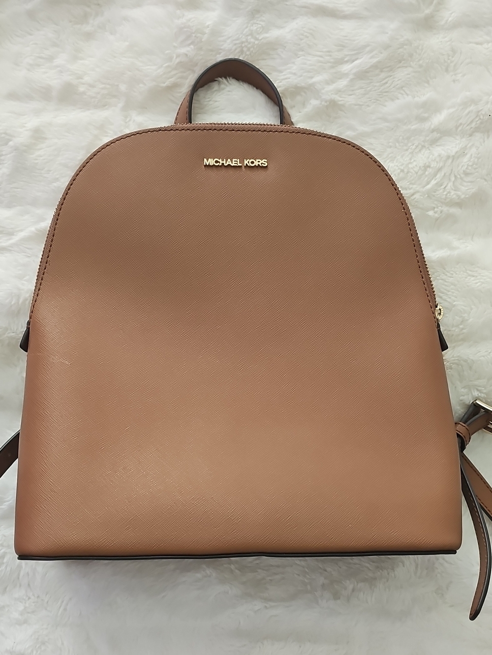 MICHAEL KORS Brown Saffiano Leather Backpack